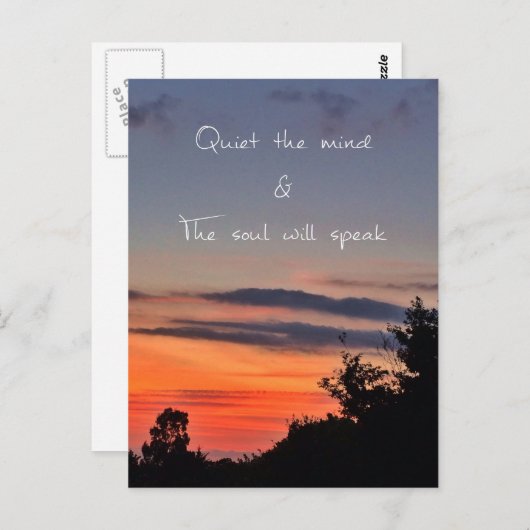 Stilte van de geest briefkaart (Voorkant / Achterkant)