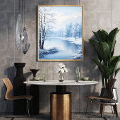 Stilte van de winter: Frozen Lake Landscape Poster