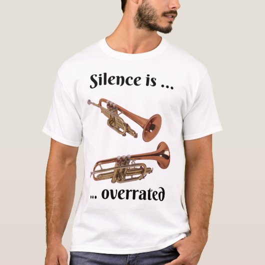 Stilte wordt overschat - trompet t-shirt (Voorkant)