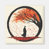 Stilte Zen Cirkel Herfst Vallende Bladeren Magneet (Voorkant)