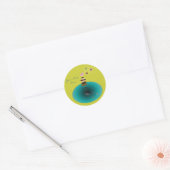 Stilte, zen vogel in meditatie ronde sticker (Envelop)