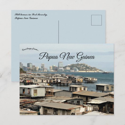 Stiltehuizen in Port Moresby Papoea-Nieuw-Guinea Briefkaart (Voorkant / Achterkant)