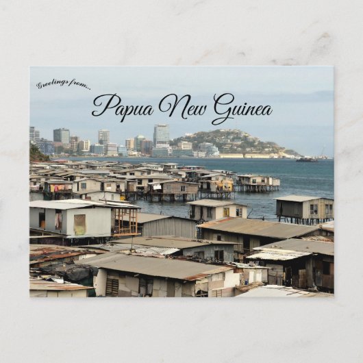 Stiltehuizen in Port Moresby Papoea-Nieuw-Guinea Briefkaart (Voorkant)