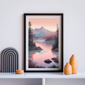 Stilwater – Serene Mountain Lake Sunset Print