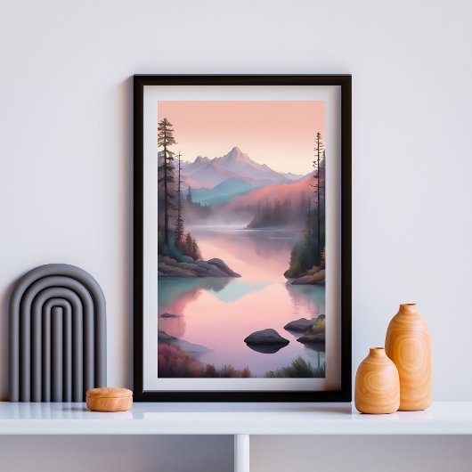 Stilwater – Serene Mountain Lake Sunset Print