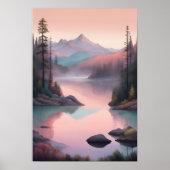 Stilwater – Serene Mountain Lake Sunset Print (Voorkant)