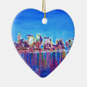 Stimmering Skyline van Chicago Skyline bij nacht Keramisch Ornament (Rechts)