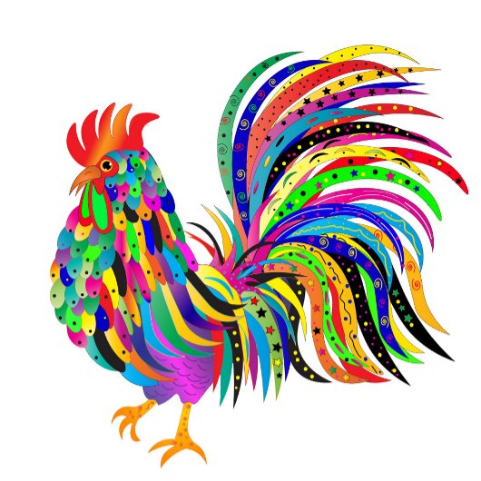 Stimuleer Bright Abstract Rooster Kaleidoscoop Kaart