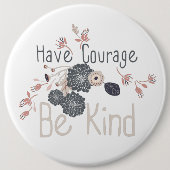 Stimuleer digitale bloemen grijs strand ronde button 6,0 cm (Voorkant)