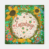 Stimuleer  Fun Floral Moderne Inspirivity Magneet (Voorkant)