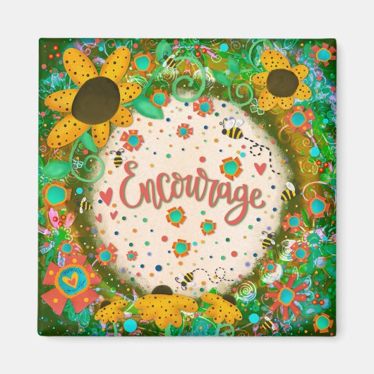 Stimuleer  Fun Floral Moderne Inspirivity Magneet (Voorkant)