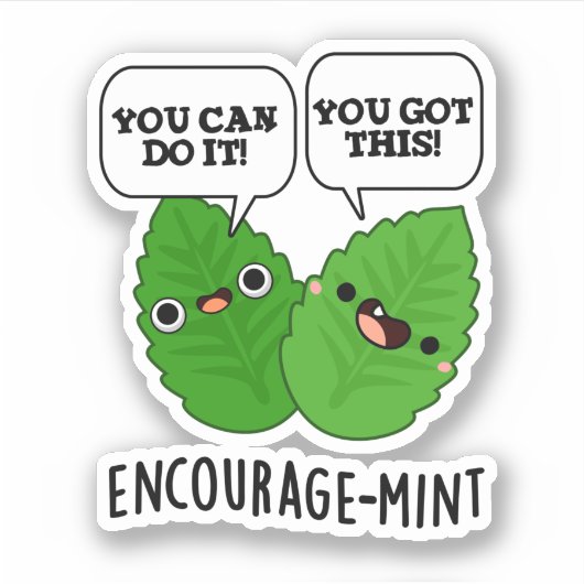 Stimuleer-munt positieve munt woordspeling sticker (Voorkant)