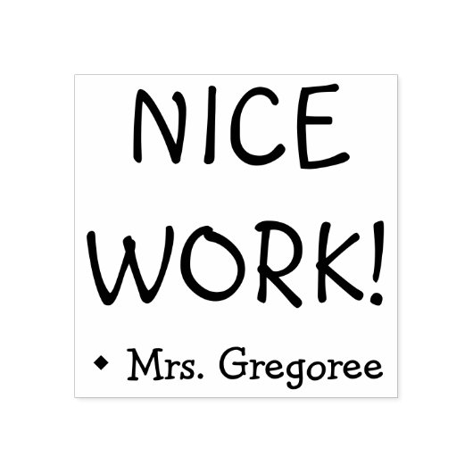 Stimuleren van "NICE WORK!" Rubberstempel sorteren (Afrduk)