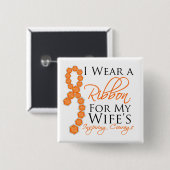 Stimulerende moed bij kinderen - Leukemie Vierkante Button 5,1 Cm (Voorkant /achterkant)