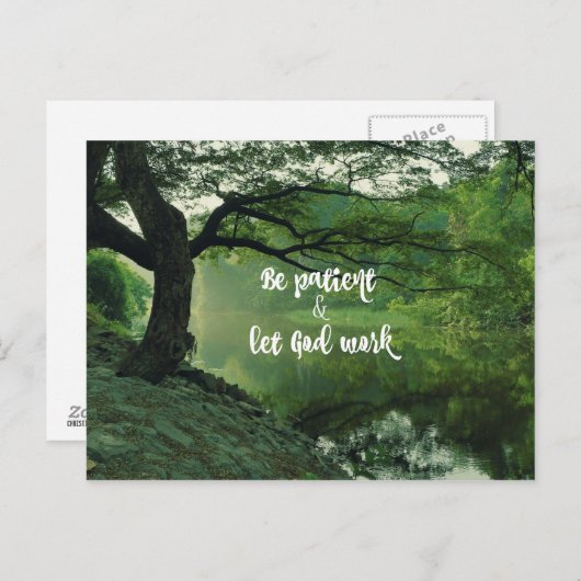 Stimulering: Patient: Let God Work Quote Briefkaart (Voorkant / Achterkant)