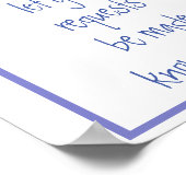 Stimulering, Schrift Cheerful Bluebird, Poster (Hoek)