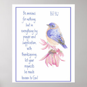 Stimulering, Schrift Cheerful Bluebird, Poster