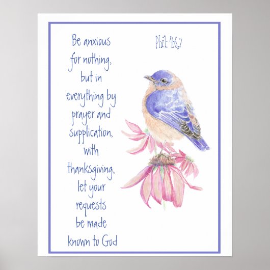 Stimulering, Schrift Cheerful Bluebird, Poster (Voorkant)