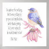 Stimulering, Schrift Cheerful Bluebird, Poster (Voorkant)