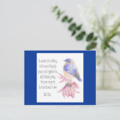 Stimulering, scripts, veilige blauwvogel briefkaart (Staand voorkant)