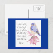 Stimulering, scripts, veilige blauwvogel briefkaart (Voorkant / Achterkant)