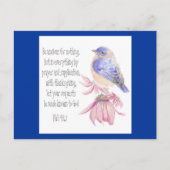 Stimulering, scripts, veilige blauwvogel briefkaart (Voorkant)