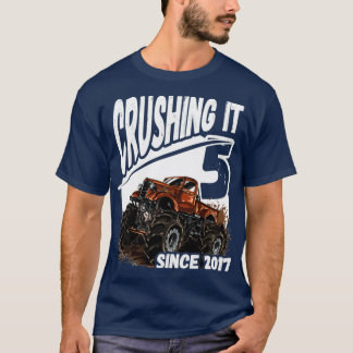 Stimulering sinds 2017 Monster Truck 5th Birthday T-shirt