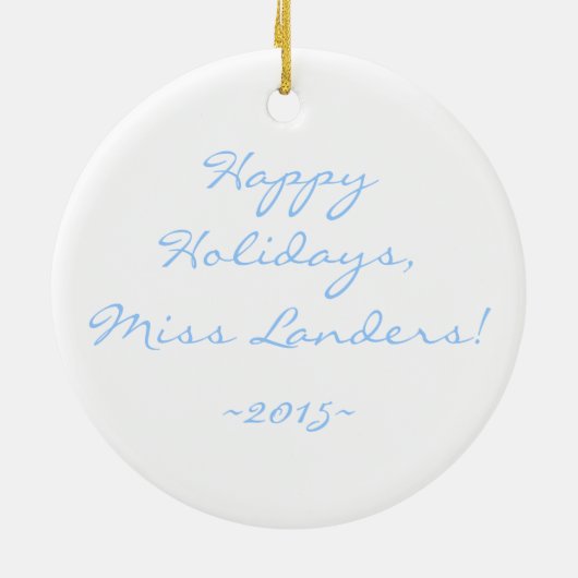 Stimulering van de kerstversiering van de leraar keramisch ornament (Achterkant)