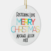 Stimulering van de liefdesprettige kerstcadeautjes keramisch ornament (Rechts)