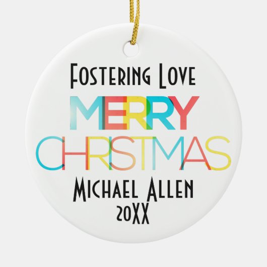 Stimulering van de liefdesprettige kerstcadeautjes keramisch ornament (Voorkant)