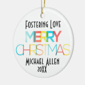 Stimulering van de liefdesprettige kerstcadeautjes keramisch ornament (Links)