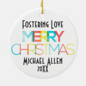 Stimulering van de liefdesprettige kerstcadeautjes keramisch ornament (Achterkant)