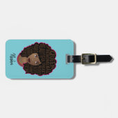 Stimulering van zwarte vrouwen, Natural Hair, Turq Bagagelabel (Voorkant horizontaal)