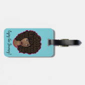 Stimulering van zwarte vrouwen, Natural Hair, Turq Bagagelabel (Achterkant horizontaal)