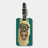 Stimulering van zwarte vrouwen, natuurlijk haar, g bagagelabel (Voorkant verticaal)