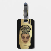 Stimulering van zwarte vrouwen, natuurlijk haar, G Bagagelabel (Achterkant verticaal)