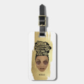 Stimulering van zwarte vrouwen, natuurlijk haar, G Bagagelabel (Voorkant verticaal)