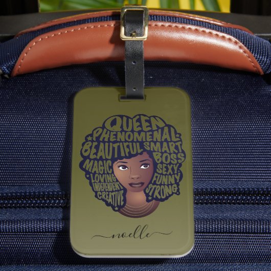 Stimulering van zwarte vrouwen, natuurlijk haargro bagagelabel (Voorkant Insitu 2)