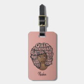 Stimulering van zwarte vrouwen, natuurlijke haarkl bagagelabel (Voorkant verticaal)