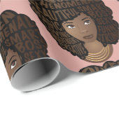 Stimulering van zwarte vrouwen, natuurlijke haarkl cadeaupapier (Rol Hoek)