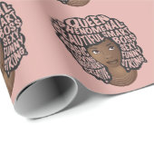 Stimulering van zwarte vrouwen, natuurlijke haarkl cadeaupapier (Rol Hoek)