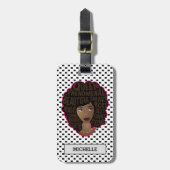 Stimulering van zwarte vrouwen, zwarte en witte po bagagelabel (Voorkant verticaal)