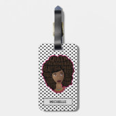 Stimulering van zwarte vrouwen, zwarte en witte po bagagelabel (Achterkant verticaal)