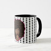 Stimulering van zwarte vrouwen, zwarte en witte po mok (Voorkant rechts)