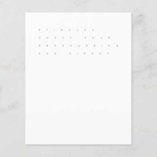 stimulerings controle vier herhaling & directe vlu flyer (Voorkant)