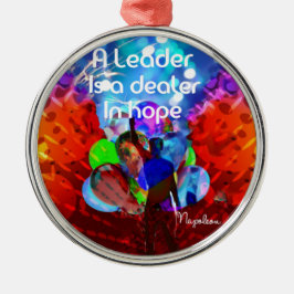 Stimuleringsboodschap voor leiderschap. metalen ornament