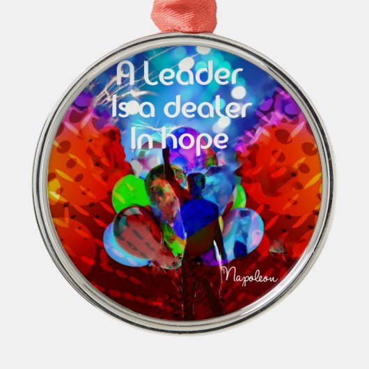 Stimuleringsboodschap voor leiderschap. metalen ornament (Voorkant)