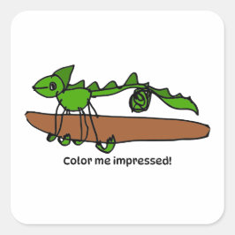 Stimuleringssticker voor Kinderen - Kameleon Vierkante Sticker