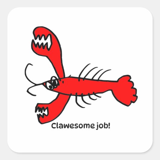 Stimuleringssticker voor Kinderen - Kreeft Vierkante Sticker (Voorkant)