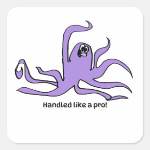 Stimuleringssticker voor Kinderen - Octopus Vierkante Sticker